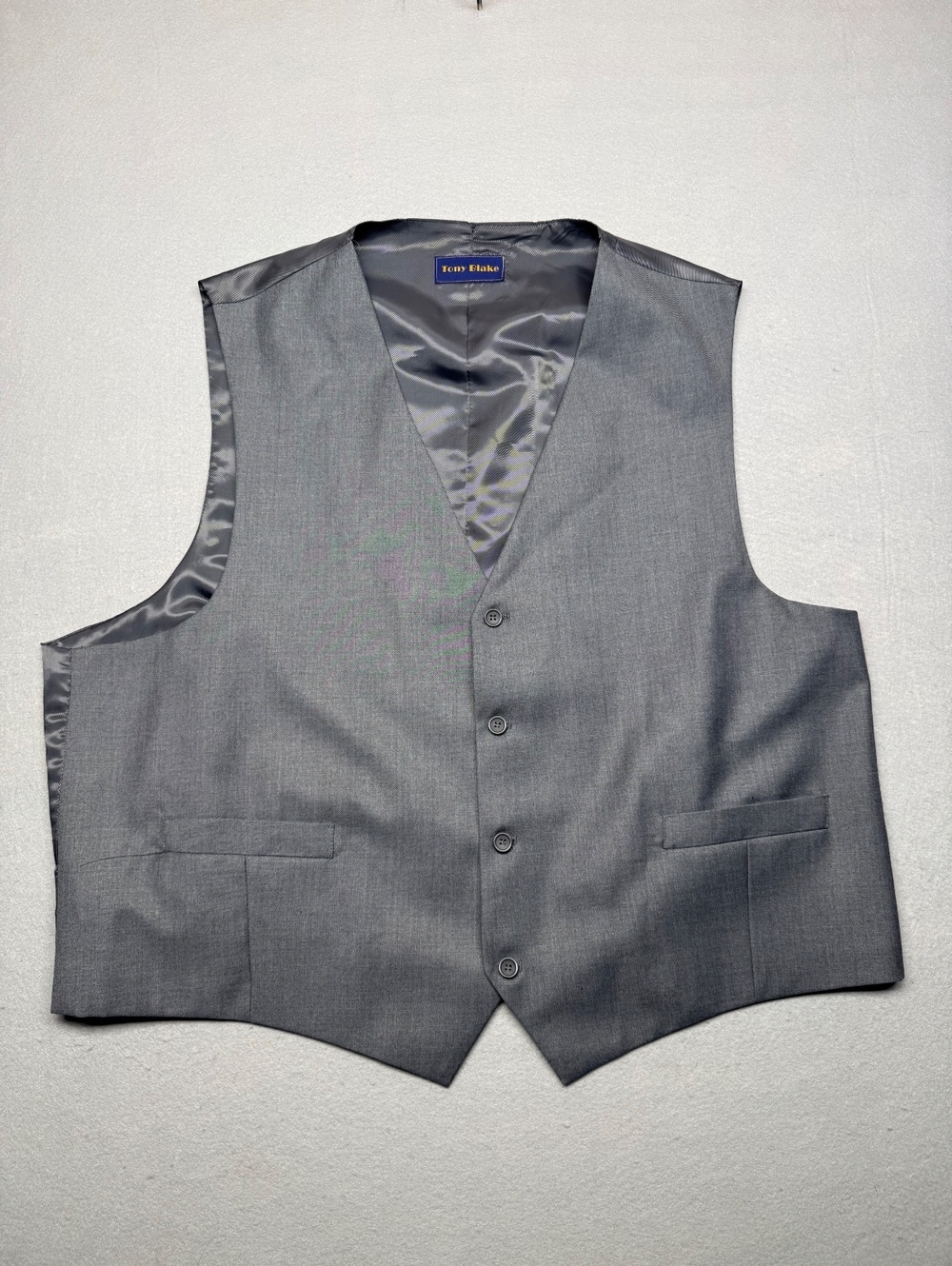 Tony Blake Gray Dress Vest Regular M Classic Button-Down
